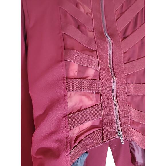 Love Tree Herringbone Detail Back Maroon Blazer XL Dress Jacket Whimsygoth Rock - Picture 6 of 10